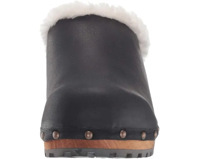 Сабо Sanita Hese из кожи яка с отделкой из овчины