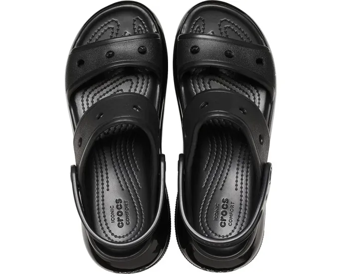 Сандалии Crocs Classic Mega Crush на платформе с двумя ремешками