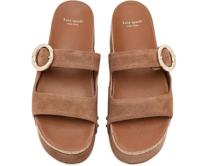 Сандалии Halo Platform Footbed с пряжкой на танкетке от Kate Spade New York