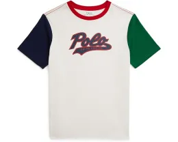 Хлопковая футболка Polo Ralph Lauren Kids с логотипом и цветными блоками для детей постарше