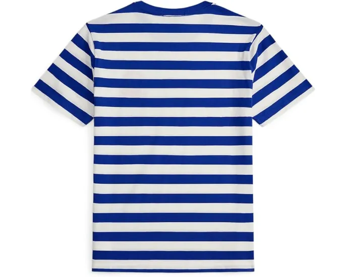 Футболка Polo Ralph Lauren Kids в полоску с вышитыми логотипами Pony и Crest