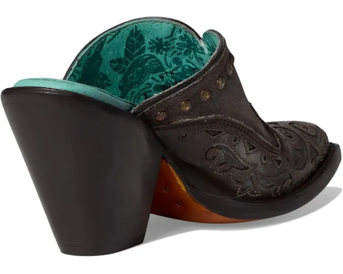 Мюли Corral Boots Lady с вышивкой и заклепками на каблуке 4 дюйма