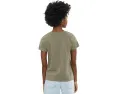 Топ Lilla P Short Sleeve Back Seam с V-образным вырезом и коротким рукавом