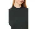 Свитер Lilla P Ruffle Mock Neck с рюшами на воротнике и укороченными рукавами