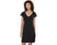 Tommy Bahama платье короткое Darcy Crochet Sleeve из черного плотного трикотажа с кружевными рукавами