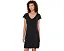 Tommy Bahama платье короткое Darcy Crochet Sleeve из черного плотного трикотажа с кружевными рукавами