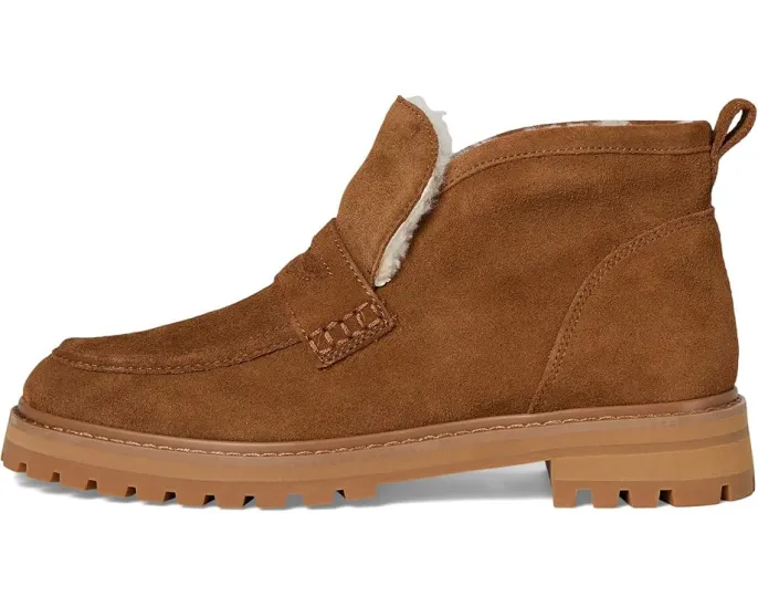 Ботинки Rory Lug Loafer Bootie из замши с овчиной и подошвой на протекторе Madewell