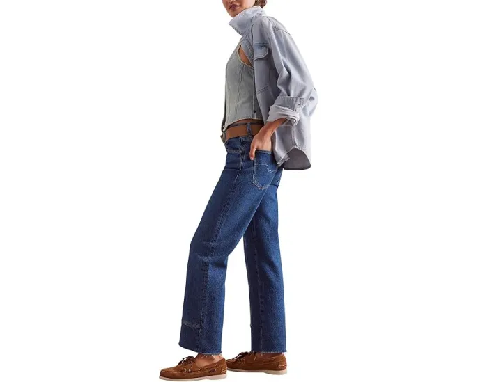 Джинсы Free People Risk Taker Mid-Rise Straight с прямым кроем и средней посадкой