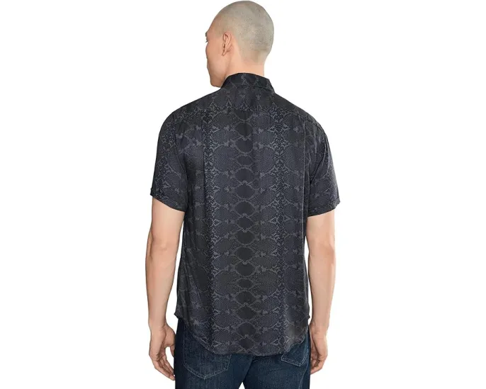 Рубашка John Varvatos Loren с коротким рукавом в черном цвете