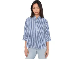 Блуза Madewell Signature Y Neck из поплина с воротником и длинными рукавами