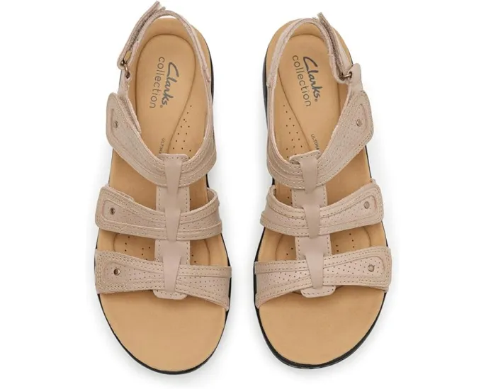 Сандалии Laurieann Ivy Clarks из черной кожи с регулируемой липучкой и стелькой Ultimate Comfort