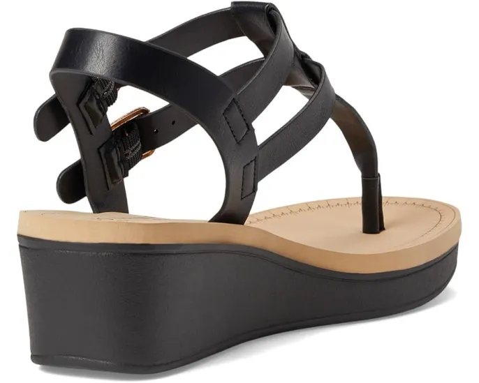 Сандалии Bianca на танкетке с Т-образным ремешком и пряжкой