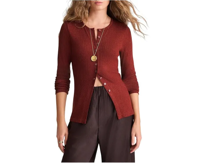 Кардиган Madewell Texture Mock Neck с фактурной вязкой и воротником стойкой