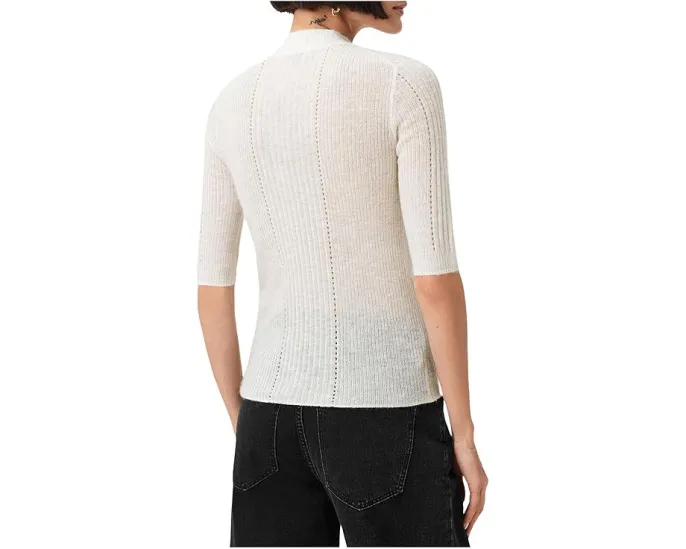 Топ AllSaints Filippa с воротником стойкой и короткими рукавами