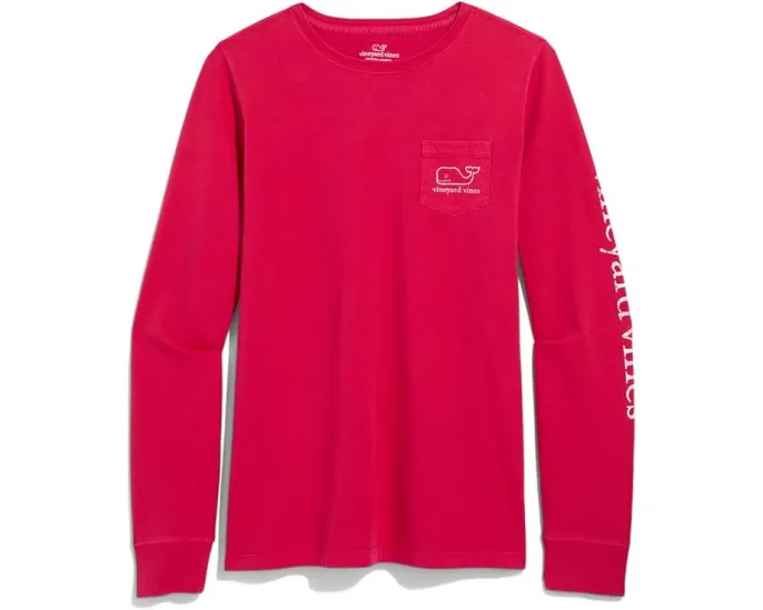 Футболка Garment-Dyed Vintage Whale Long-Sleeve Pocket Tee Vineyard Vines с длинным рукавом