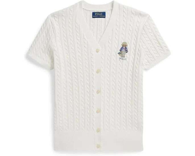 Кардиган с V-образным вырезом и жаккардом с медвежонком Polo Ralph Lauren Kids для детей постарше