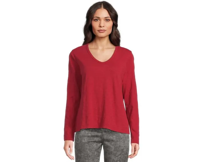 Длинный топ Elliott Lauren с V-образным вырезом и эффектом garment dye