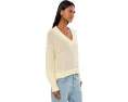 Льняной пуловер Arline с V-образным вырезом Madewell цвет Sheer Pineapple