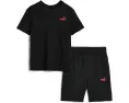 Детский комплект из футболки с логотипом и шорт Puma Black