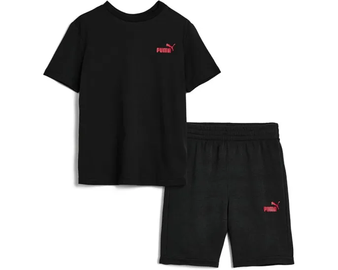 Детский комплект из футболки с логотипом и шорт Puma Black