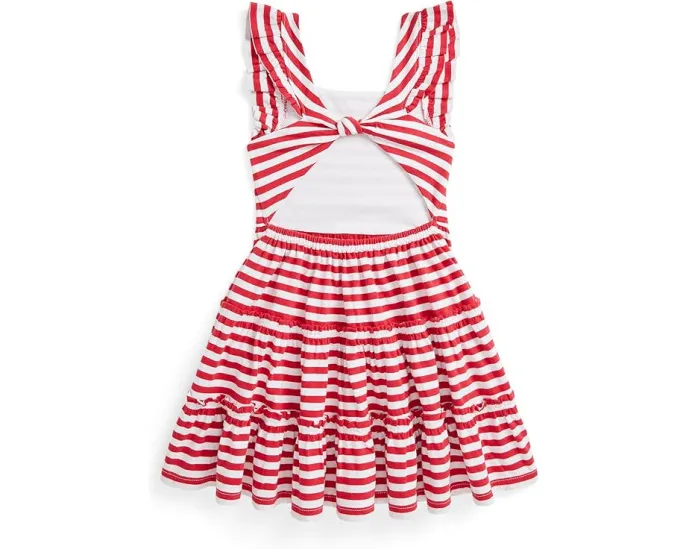 Платье для малышей из джерси в полоску с оборками Polo Ralph Lauren Kids