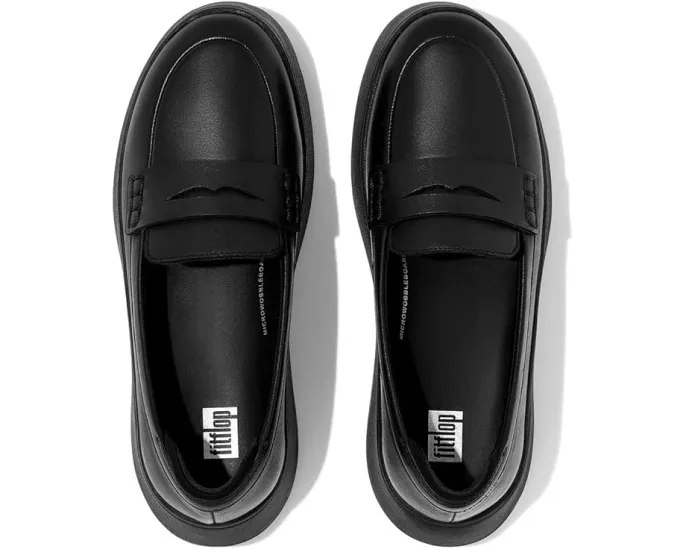 Лоферы FitFlop F-Mode на платформе из кожи в стиле пенни-лоферов