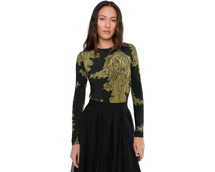 Топ AllSaints Katlyn с облегающим кроем и длинным рукавом