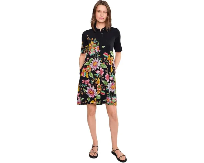 The Janie Favorite Polo Swing Dress- Orlaya Black
