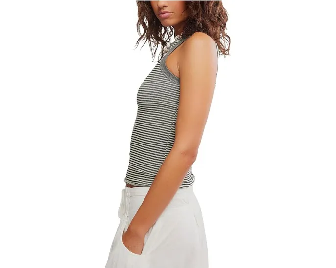 Топ Free People So Soft Seamless Modal Stripe Tank с принтом в полоску