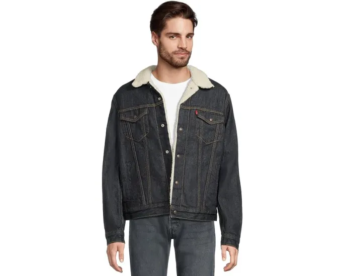 Джинсовая куртка Relaxed Fit Plaid Trucker с подкладкой из искусственного меха Levi's®