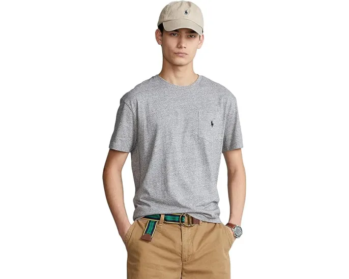 Классическая футболка Polo Ralph Lauren с карманом и вышитым пони