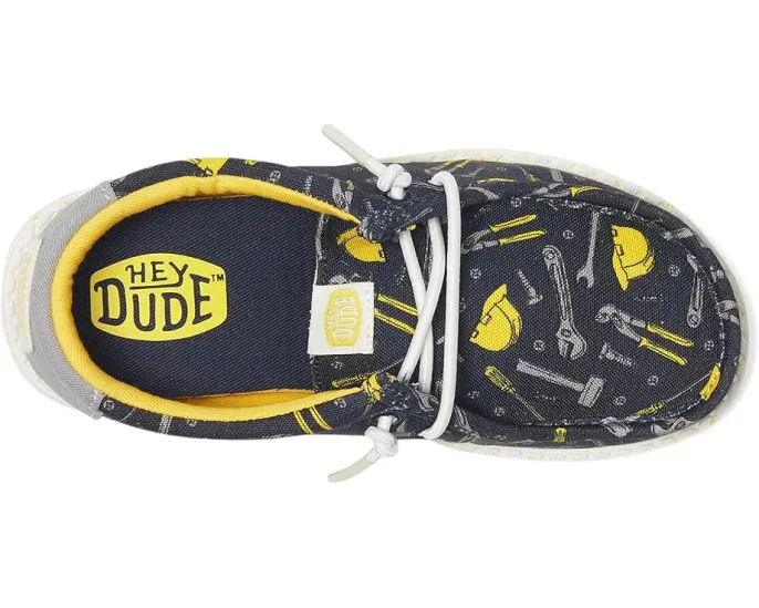 Кроссовки Wally Construction от Hey Dude Kids из текстиля с эластичными шнурками