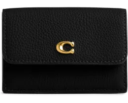 Мини-трифолд кошелек COACH из полированной гальки