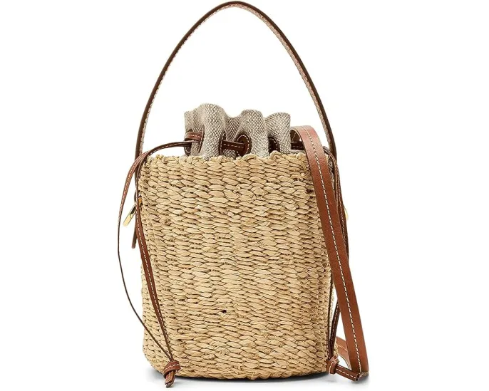 Мини-сумка-корзинка из соломы Mini Straw Basket с регулируемым ремнем Madewell