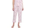 Knit Short Sleeve Notch Collar Cropped Pants Pajama Set Lauren Ralph Lauren