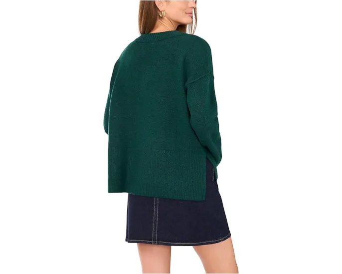 Wide Sleeve High-Low V-Neck