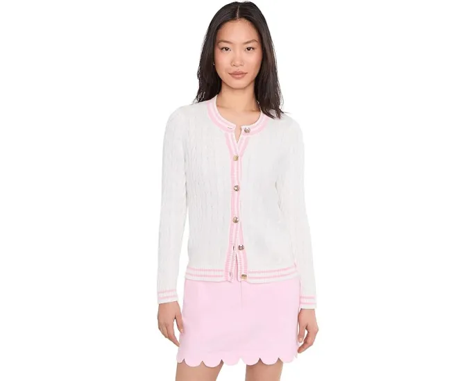Кардиган с круглой горловиной Lilly Pulitzer Brockton в рубчик с полосками