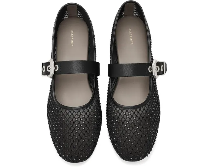 Туфли AllSaints Holly из сетки с кристаллами и пряжкой