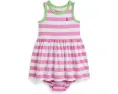 Платье и шортики Polo Ralph Lauren Kids из хлопкового джерси в полоску
