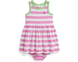 Платье и шортики Polo Ralph Lauren Kids из хлопкового джерси в полоску