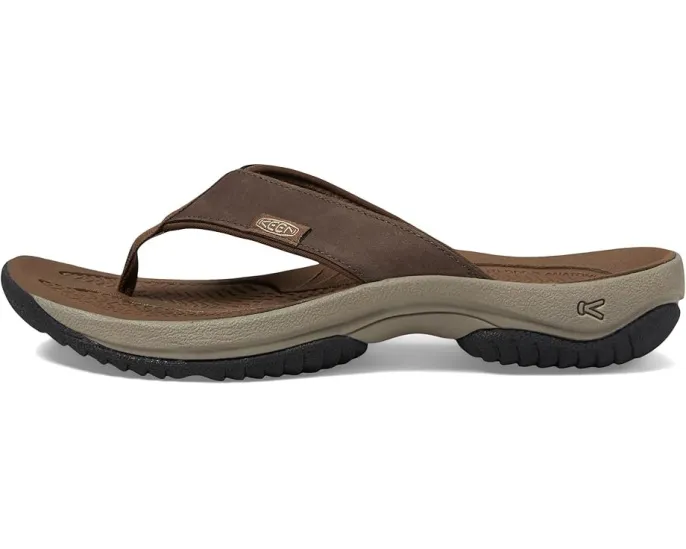 Сланцы KEEN Kona Flip TG из водоотталкивающей кожи с формованной стелькой