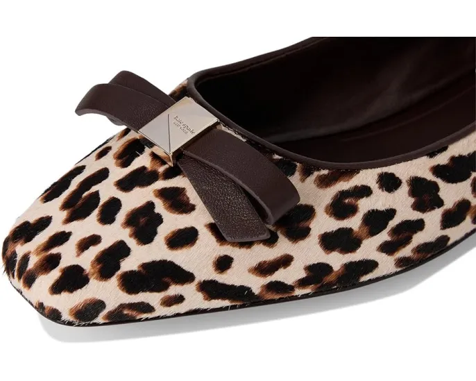 Балетки Kate Spade New York Deco Bow из леопардовой велюровой кожи с бантом