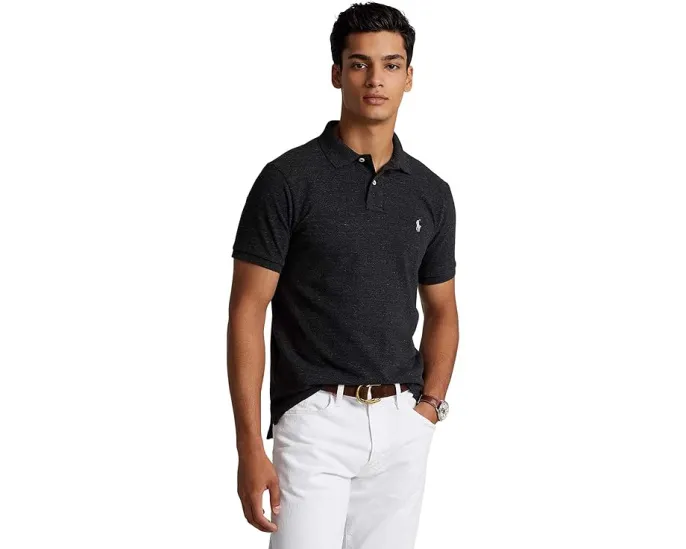 Поло Polo Ralph Lauren Custom Slim Fit с сетчатой структурой и приталенным кроем