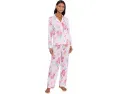 Long Sleeve Notch Collar Long Pants PJ Set