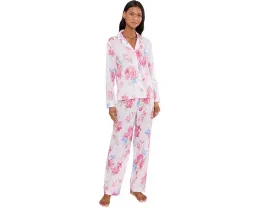 Long Sleeve Notch Collar Long Pants PJ Set