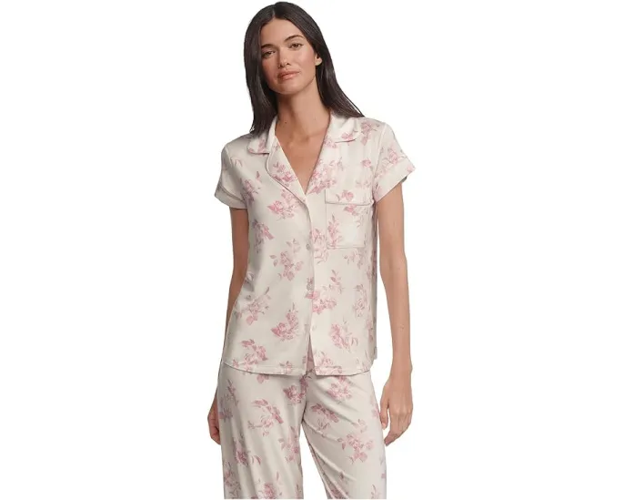 Пижама Eberjey Gisele Printed Short Sleeve Crop с коротким рукавом