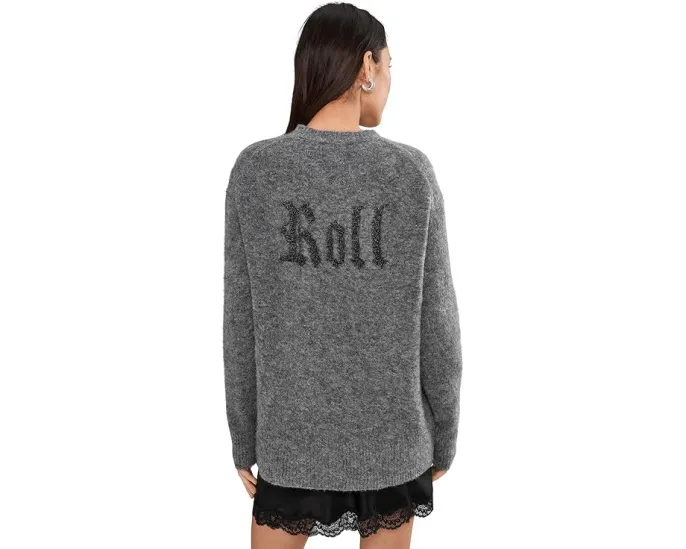 Свитер AllSaints Rock Crew с принтом из смеси шерсти