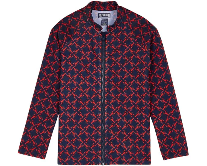 Детская футболка для плавания Vilebrequin Homard Pixel с воротником стойкой