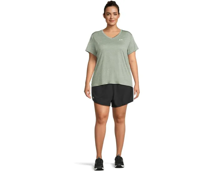 Шорты Under Armour Plus Size Fly By с эластичным поясом и карманами на молнии