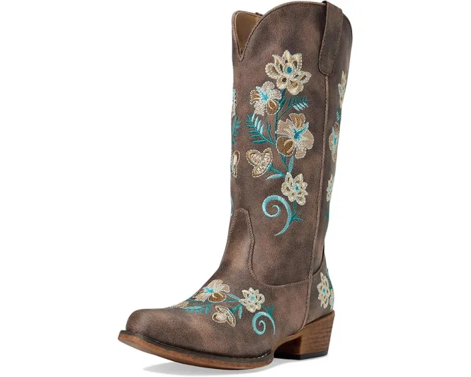 Ковбойские сапоги Roper Riley Floral с вышивкой и закругленным носком